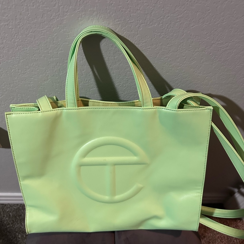 Telfar medium shopper (tote) in color double mint. Very Good Condition